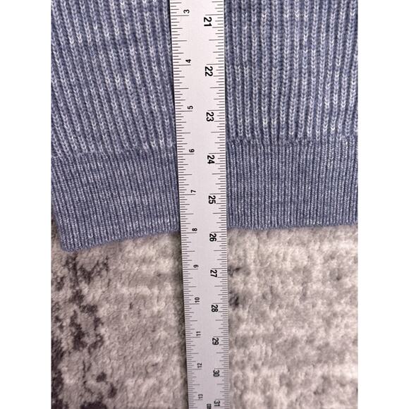 REISS Sweater Medium Mens Ice Blue Ribbed Crewneck Jumper - Picture 6 of 9
